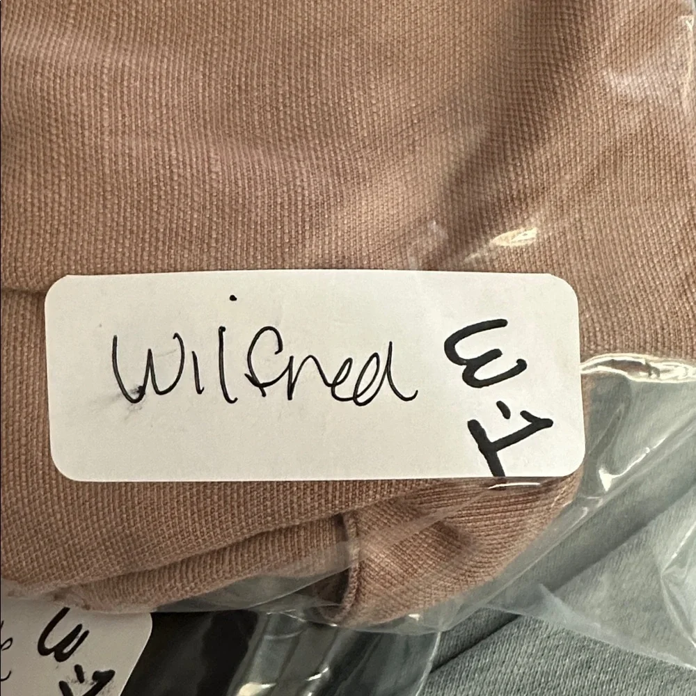 ARITZIA WILFRED 6 Earthy pink linen bland tie waist hidden buttonfly crop jogger